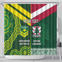 Custom Lebanon And Australia Rugby Shower Curtain Aussie Kangaroos Lebanese Cedars