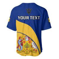 Personalised Barbados Baseball Jersey Barbadian Coat Of Arms - Wonder Print Shop