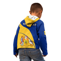 Personalised Barbados Kid Hoodie Barbadian Coat Of Arms - Wonder Print Shop