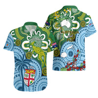 Australia And Fiji Hawaiian Shirt Aboriginal Mix Fijian Tapa Unique Style - Wonder Print Shop