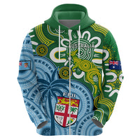 Australia And Fiji Hoodie Aboriginal Mix Fijian Tapa Unique Style - Wonder Print Shop