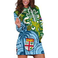 Australia And Fiji Hoodie Dress Aboriginal Mix Fijian Tapa Unique Style - Wonder Print Shop