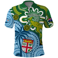 Australia And Fiji Polo Shirt Aboriginal Mix Fijian Tapa Unique Style - Wonder Print Shop