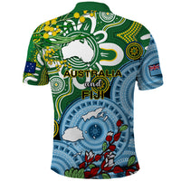 Australia And Fiji Polo Shirt Aboriginal Mix Fijian Tapa Unique Style - Wonder Print Shop
