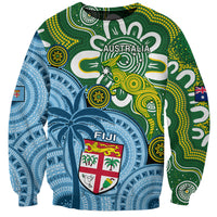 Australia And Fiji Sweatshirt Aboriginal Mix Fijian Tapa Unique Style - Wonder Print Shop