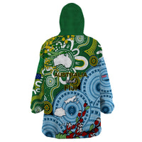 Australia And Fiji Wearable Blanket Hoodie Aboriginal Mix Fijian Tapa Unique Style - Wonder Print Shop