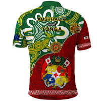 Australia And Tonga Polo Shirt Aboriginal Mix Tongan Ngatu Unique Style - Wonder Print Shop