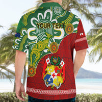 Personalised Australia And Tonga Hawaiian Shirt Aboriginal Mix Tongan Ngatu Unique Style - Wonder Print Shop