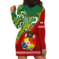Personalised Australia And Tonga Hoodie Dress Aboriginal Mix Tongan Ngatu Unique Style - Wonder Print Shop