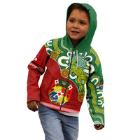 Personalised Australia And Tonga Kid Hoodie Aboriginal Mix Tongan Ngatu Unique Style - Wonder Print Shop