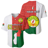 Personalised 26 June Madagascar Independence Day Baseball Jersey Madagasikara African Pattern - Wonder Print Shop
