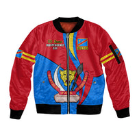 30 June Democratic Republic of the Congo Independence Day Sleeve Zip Bomber Jacket Happy 63rd Anniversary - Wonder Print Shop