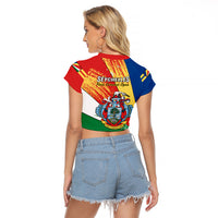 29 June Seychelles Independence Day Raglan Cropped T Shirt Flag Style - Wonder Print Shop