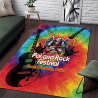 Rock Festival Poland Area Rug Polska Eagle Mascot Tie Dye Vibes - Wonder Print Shop