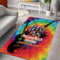 Rock Festival Poland Area Rug Polska Eagle Mascot Tie Dye Vibes - Wonder Print Shop