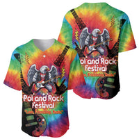 Rock Festival Poland Baseball Jersey Polska Eagle Mascot Tie Dye Vibes - Wonder Print Shop