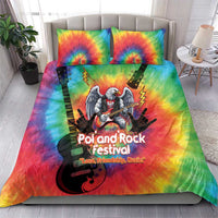 Rock Festival Poland Bedding Set Polska Eagle Mascot Tie Dye Vibes - Wonder Print Shop