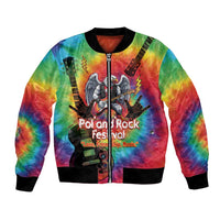 Rock Festival Poland Bomber Jacket Polska Eagle Mascot Tie Dye Vibes - Wonder Print Shop