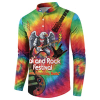 Rock Festival Poland Button Sweatshirt Polska Eagle Mascot Tie Dye Vibes - Wonder Print Shop