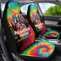 Rock Festival Poland Car Seat Cover Polska Eagle Mascot Tie Dye Vibes - Wonder Print Shop