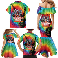 Rock Festival Poland Family Matching Mermaid Dress and Hawaiian Shirt Polska Eagle Mascot Tie Dye Vibes - Wonder Print Shop