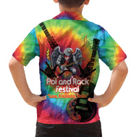 Rock Festival Poland Family Matching Off The Shoulder Long Sleeve Dress and Hawaiian Shirt Polska Eagle Mascot Tie Dye Vibes - Wonder Print Shop