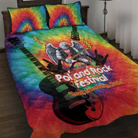 Rock Festival Poland Quilt Bed Set Polska Eagle Mascot Tie Dye Vibes - Wonder Print Shop