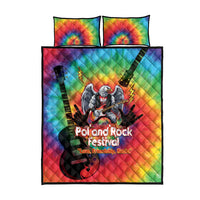 Rock Festival Poland Quilt Bed Set Polska Eagle Mascot Tie Dye Vibes - Wonder Print Shop