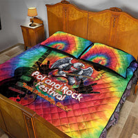 Rock Festival Poland Quilt Bed Set Polska Eagle Mascot Tie Dye Vibes - Wonder Print Shop