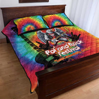Rock Festival Poland Quilt Bed Set Polska Eagle Mascot Tie Dye Vibes - Wonder Print Shop