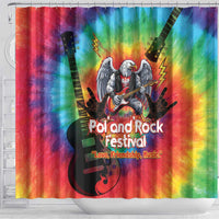 Rock Festival Poland Shower Curtain Polska Eagle Mascot Tie Dye Vibes - Wonder Print Shop