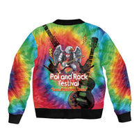 Rock Festival Poland Sleeve Zip Bomber Jacket Polska Eagle Mascot Tie Dye Vibes - Wonder Print Shop