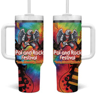 Rock Festival Poland Tumbler With Handle Polska Eagle Mascot Tie Dye Vibes - Wonder Print Shop