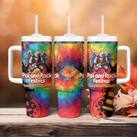 Rock Festival Poland Tumbler With Handle Polska Eagle Mascot Tie Dye Vibes - Wonder Print Shop