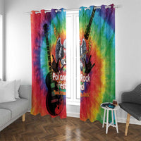 Rock Festival Poland Window Curtain Polska Eagle Mascot Tie Dye Vibes - Wonder Print Shop