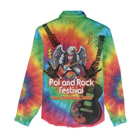 Rock Festival Poland Women Casual Shirt Polska Eagle Mascot Tie Dye Vibes - Wonder Print Shop
