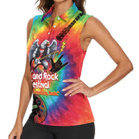Rock Festival Poland Women Sleeveless Polo Shirt Polska Eagle Mascot Tie Dye Vibes - Wonder Print Shop