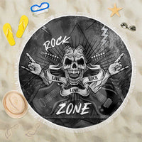 Live Love Rock Skull Beach Blanket Retro Grunge Style - Wonder Print Shop