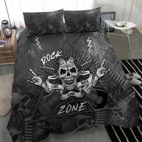 Live Love Rock Skull Bedding Set Retro Grunge Style - Wonder Print Shop