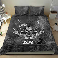 Live Love Rock Skull Bedding Set Retro Grunge Style - Wonder Print Shop