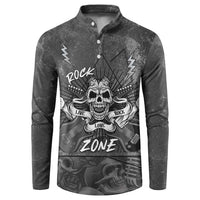 Live Love Rock Skull Button Sweatshirt Retro Grunge Style - Wonder Print Shop