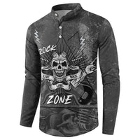 Live Love Rock Skull Button Sweatshirt Retro Grunge Style - Wonder Print Shop