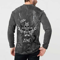 Live Love Rock Skull Button Sweatshirt Retro Grunge Style - Wonder Print Shop