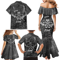 Live Love Rock Skull Family Matching Mermaid Dress and Hawaiian Shirt Retro Grunge Style - Wonder Print Shop