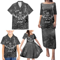 Live Love Rock Skull Family Matching Puletasi and Hawaiian Shirt Retro Grunge Style - Wonder Print Shop