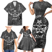 Live Love Rock Skull Family Matching Short Sleeve Bodycon Dress and Hawaiian Shirt Retro Grunge Style - Wonder Print Shop