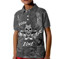 Live Love Rock Skull Kid Polo Shirt Retro Grunge Style - Wonder Print Shop