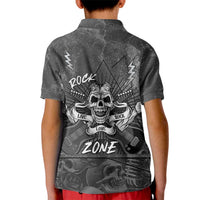 Live Love Rock Skull Kid Polo Shirt Retro Grunge Style - Wonder Print Shop