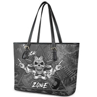 Live Love Rock Skull Leather Tote Bag Retro Grunge Style - Wonder Print Shop