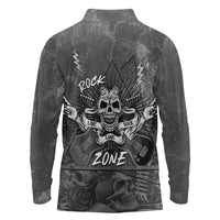 Live Love Rock Skull Long Sleeve Polo Shirt Retro Grunge Style - Wonder Print Shop